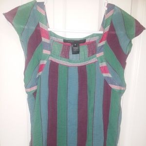 Marc Jacobs striped, flutter cap sleeve tank top